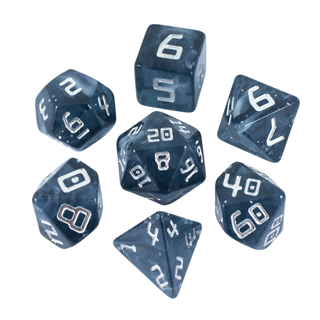 Starfarer 'Mothership' Grey/Blue Sci-Fi RPG dice