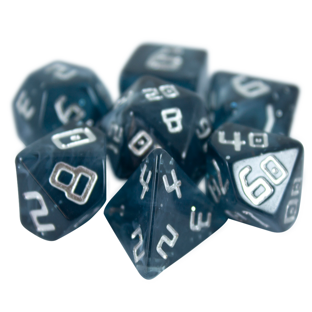 Starfarer 'Mothership' Grey/Blue Sci-Fi RPG dice