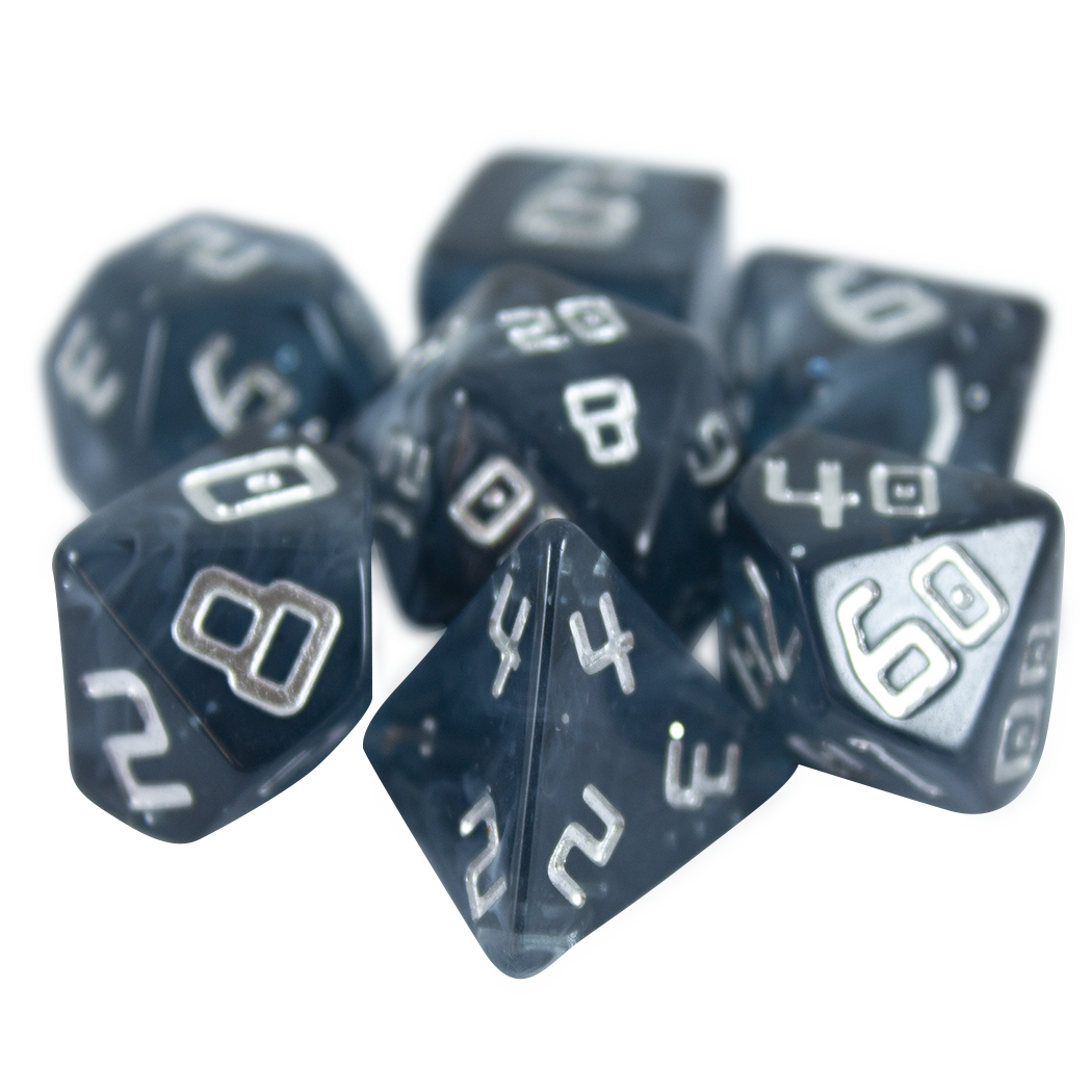 Starfarer 'Mothership' Grey/Blue Sci-Fi RPG dice