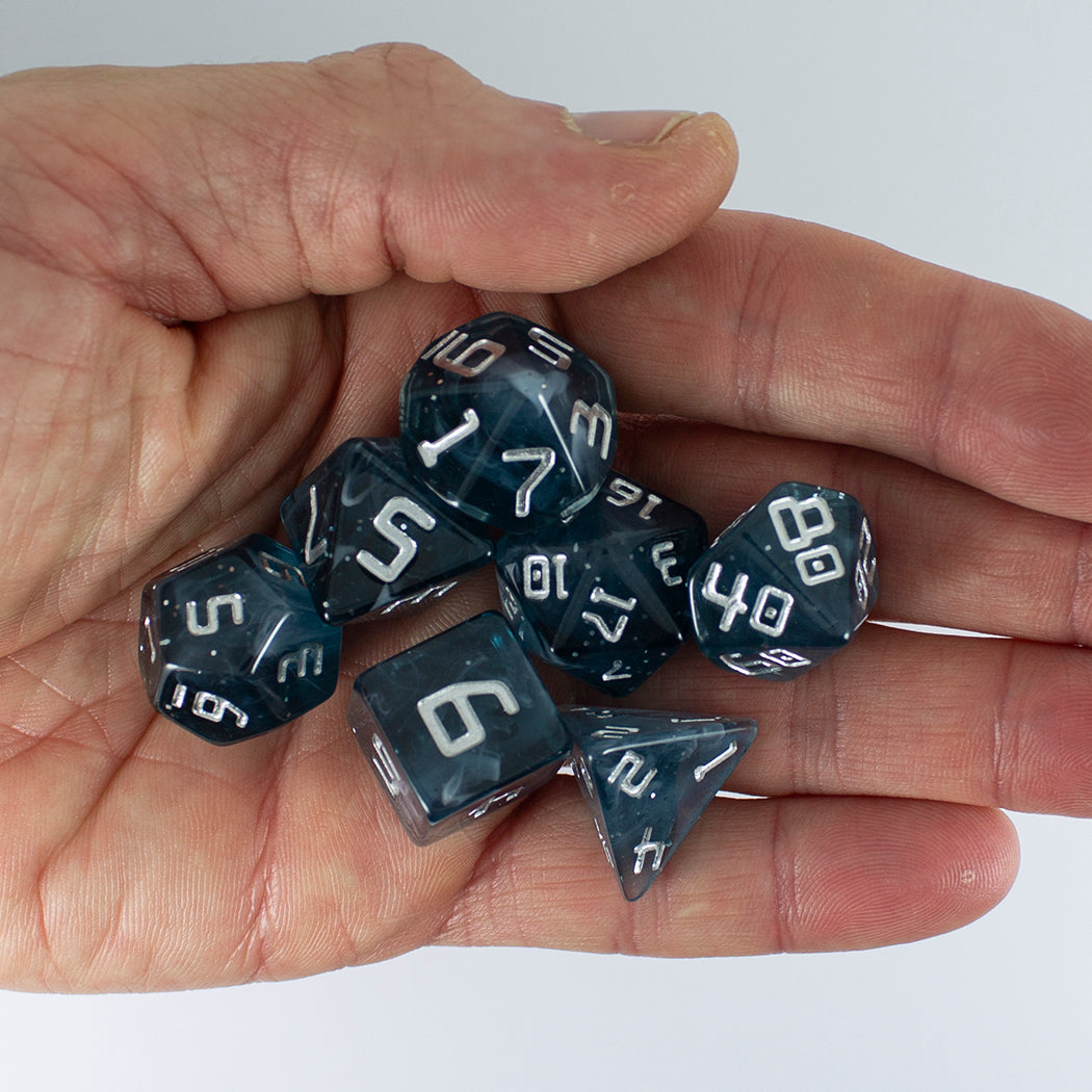 Starfarer 'Mothership' Grey/Blue Sci-Fi RPG dice
