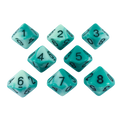 'Ocean Spray' Teal and Blue 8 D10 Dice Set