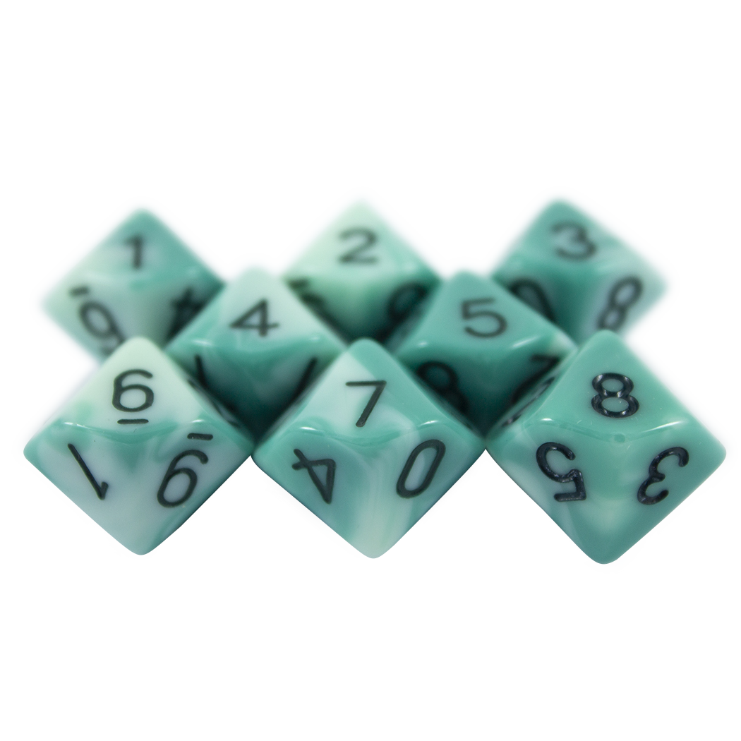 'Ocean Spray' Teal and Blue 8 D10 Dice Set