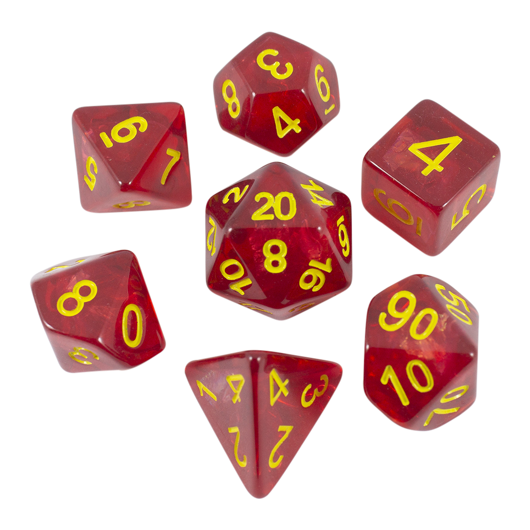 Red Holofoil RPG Dice Set