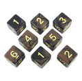 'Werewolf' Black and Brown Marble 8 D6 Dice Set
