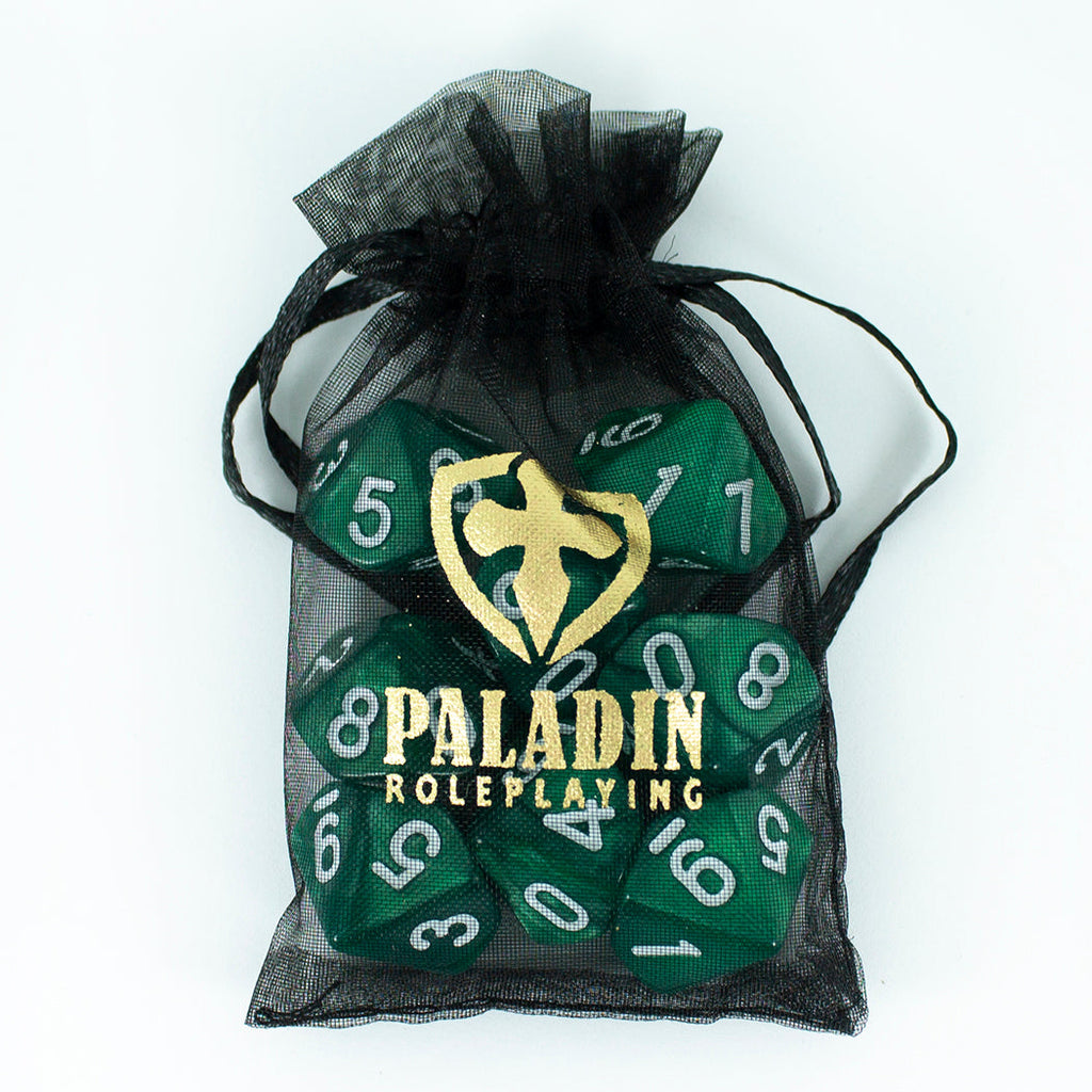 Green Pearl Dice - 8 D10 Set - 'Emerald'