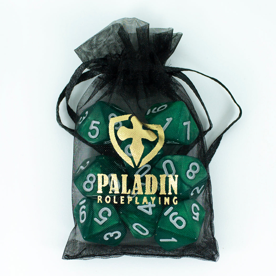 Green Pearl Dice - 8 D10 Set - 'Emerald'