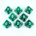 Green Pearl Dice - 8 D10 Set - 'Emerald'
