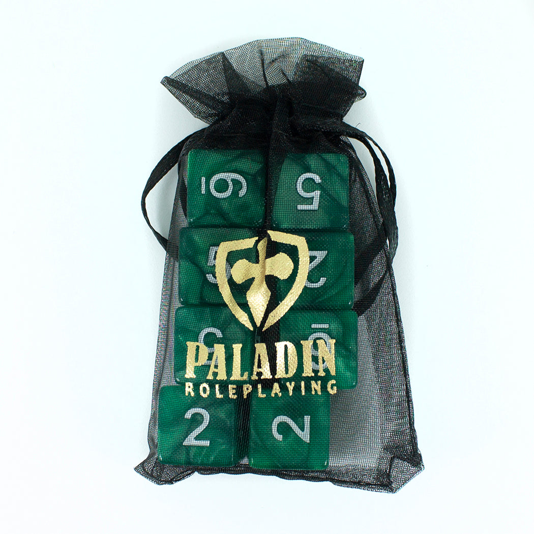 Green Pearl Dice - 8D6 Set - 'Emerald'