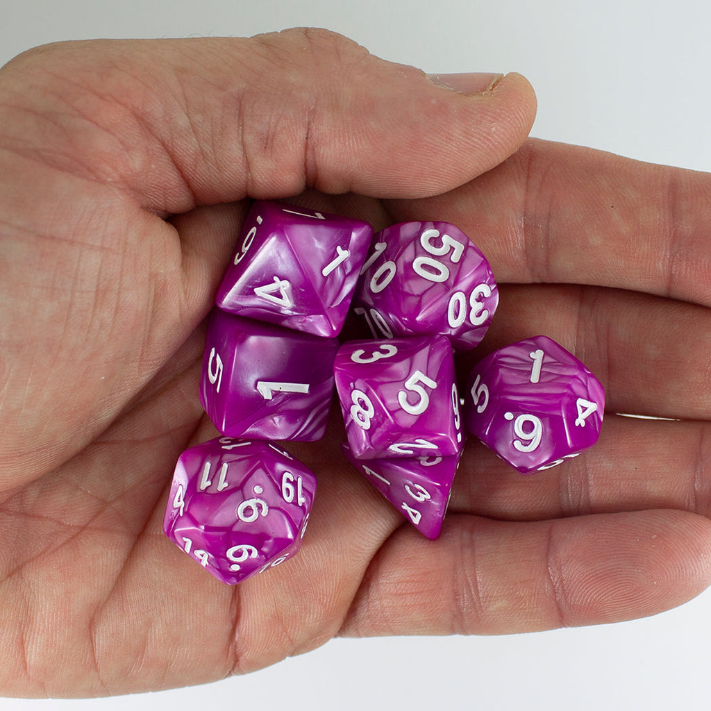 Magenta Pearl RPG Dice - Full Polyhedral Set