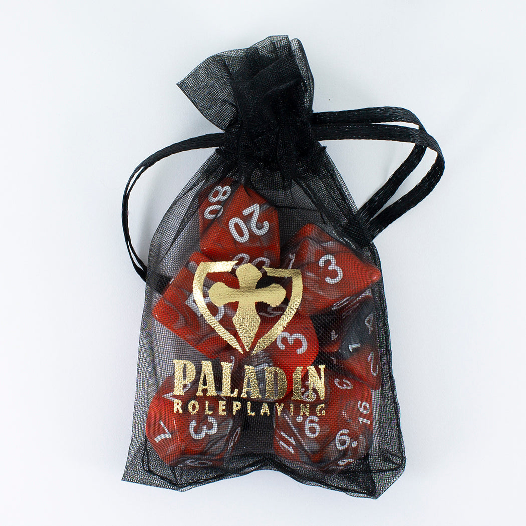 'Magma' Orange and Grey RPG Dice