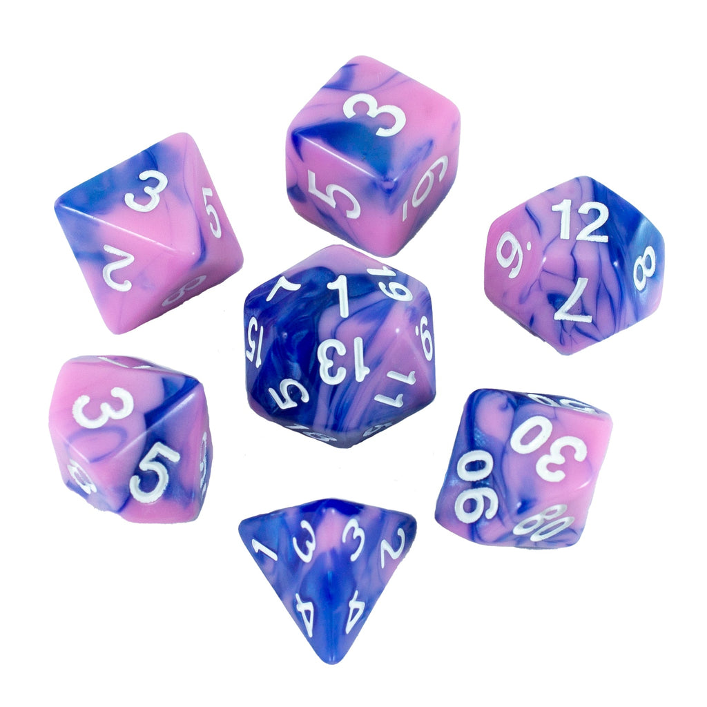 'Celestial Dream' Pink and Blue RPG Dice