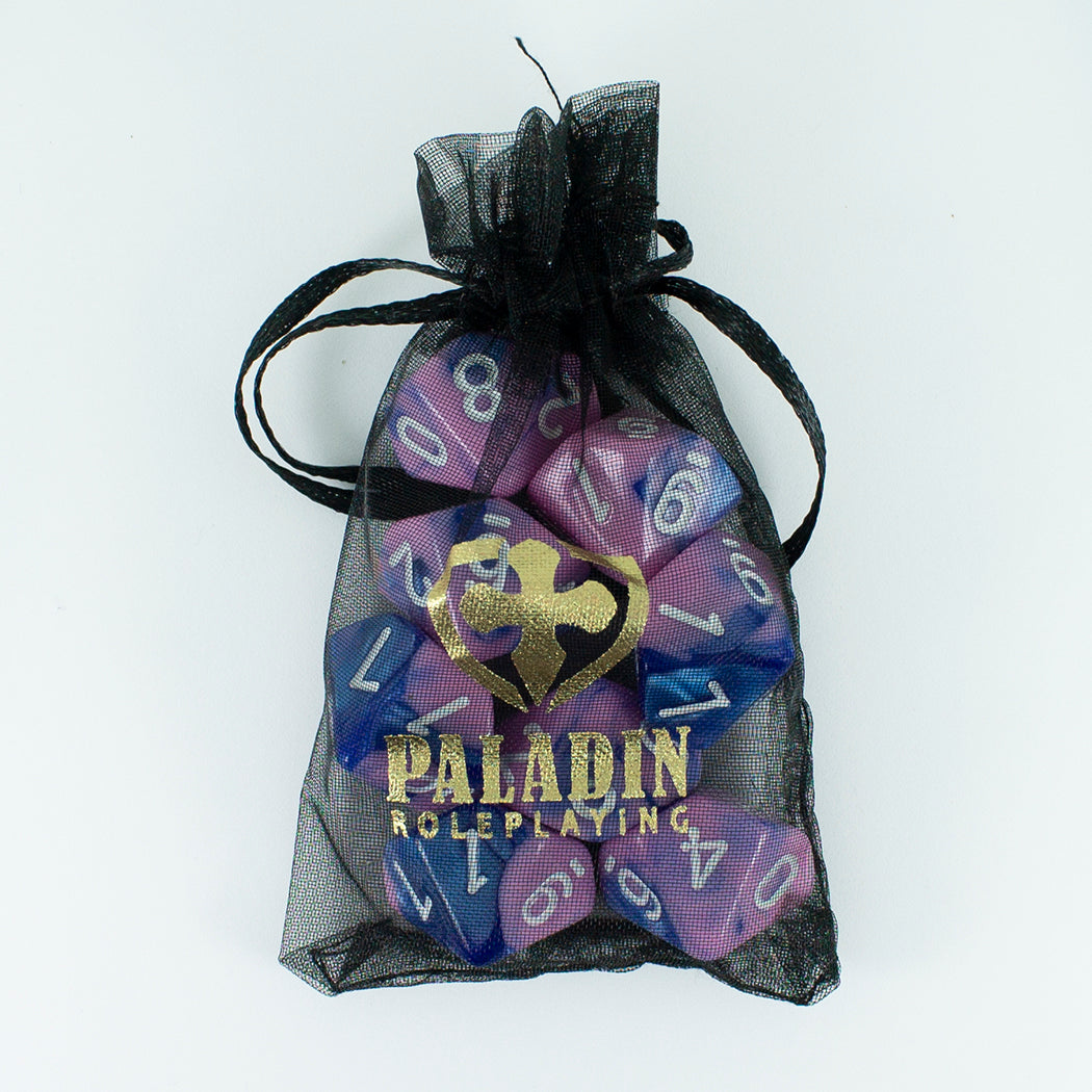 'Celestial Dream' Pink and Blue 8 D10 Dice Set