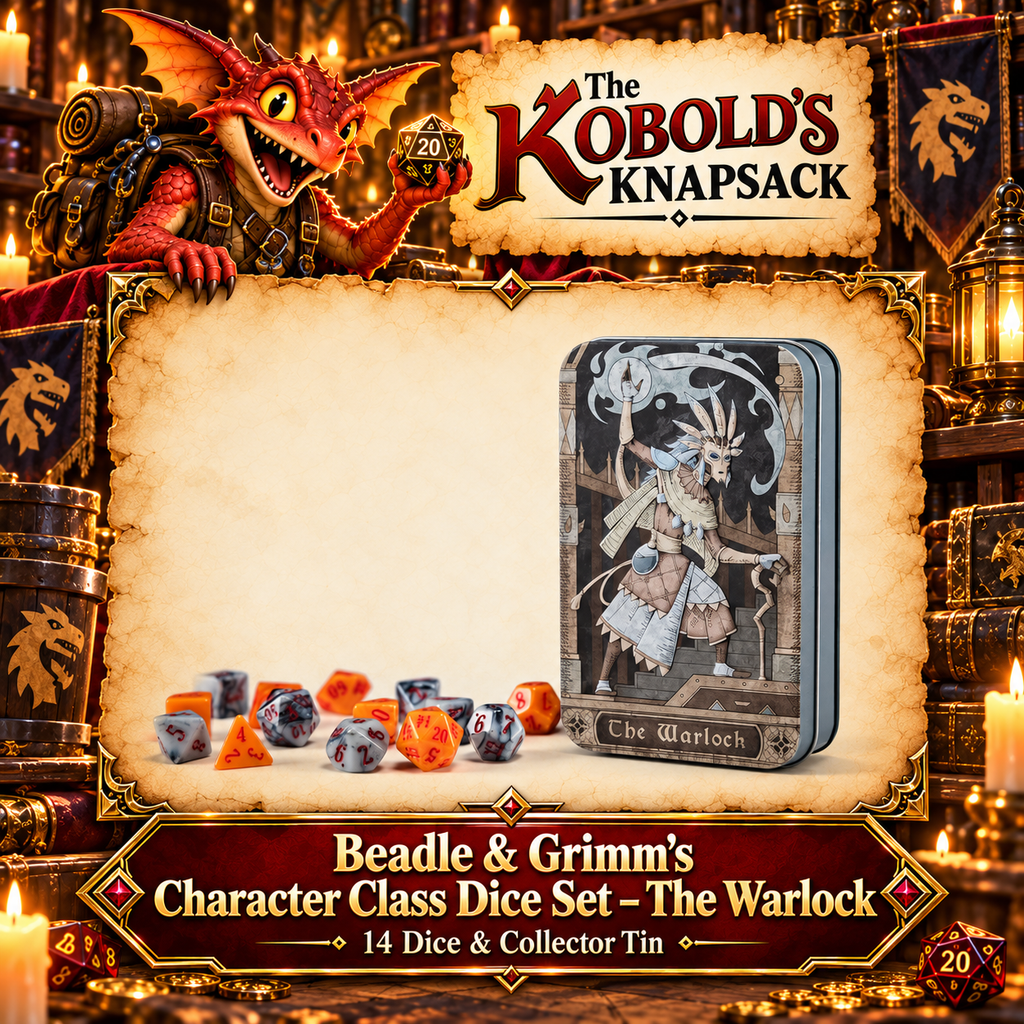 Beadle & Grimm’s Character Class Dice Set – The Warlock | 14 Dice & Collector Tin