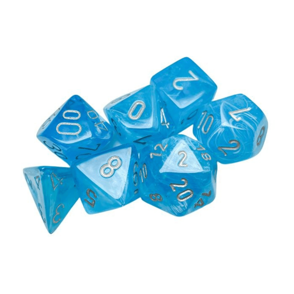 Chessex - Borealis Polyhedral 7 Dice Set - Luminary Sky Silver