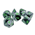 Chessex - Gemini Polyhedral 7 Dice Set - Black-Grey with Green