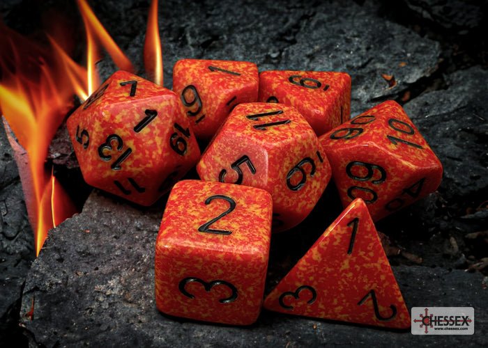 Chessex - Speckled Polyhedral 7 Dice Set - Fire-1