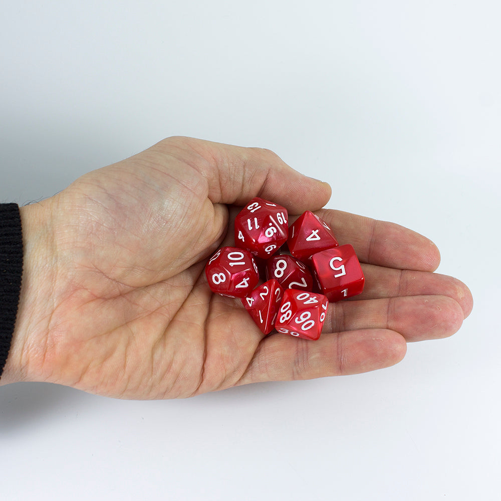 Red Pearl RPG Dice Set