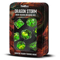 Fanroll - Dragon Storm Inclusion Resin Dice Set - Green Dragon-0