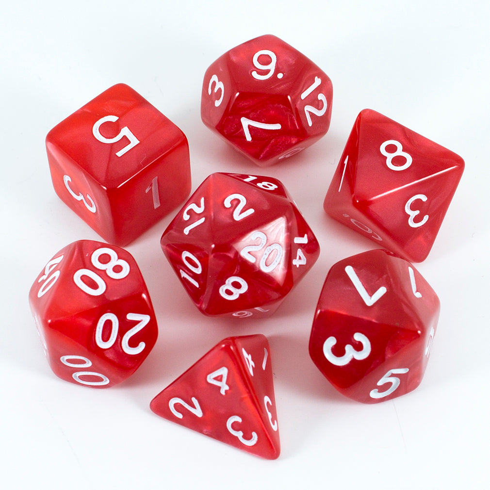 Red Pearl RPG Dice Set